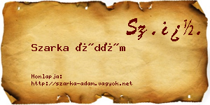 Szarka Ádám névjegykártya
